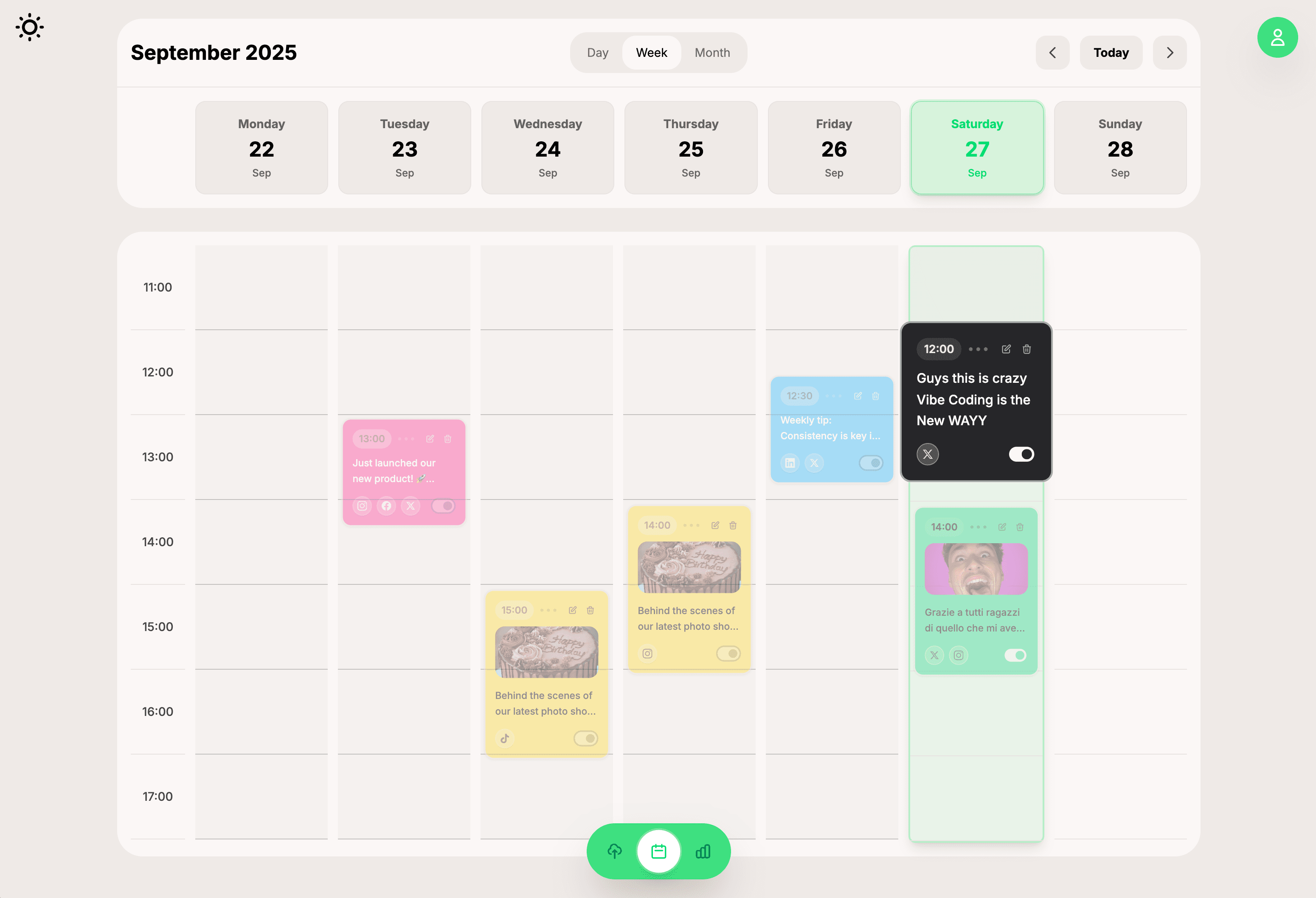 PostFast clean dashboard